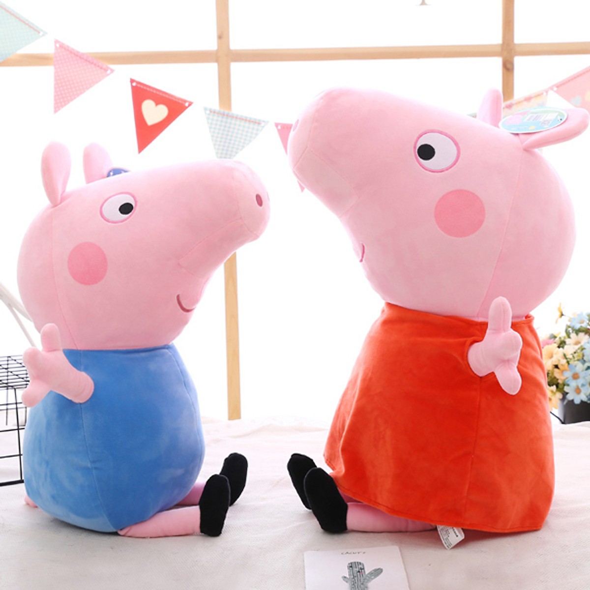 Gấu bông heo peppa màu đỏ size 40cm