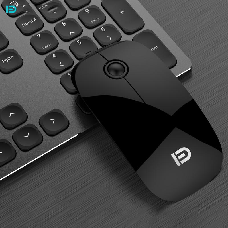 Wireless Bluetooth PC Mute Mouse Ultra-thin Ergonomic 2.4Ghz USB Optical For Notebook