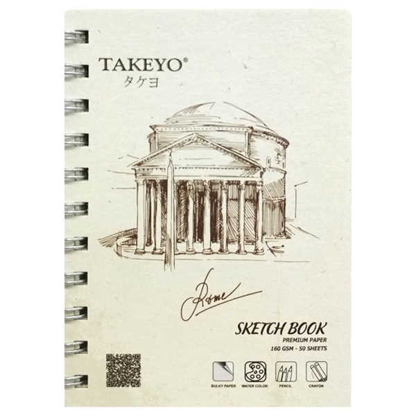 Sổ Lò Xo Takeyo 50 Tờ A6 8529 - Mẫu 2 - Hình Rome