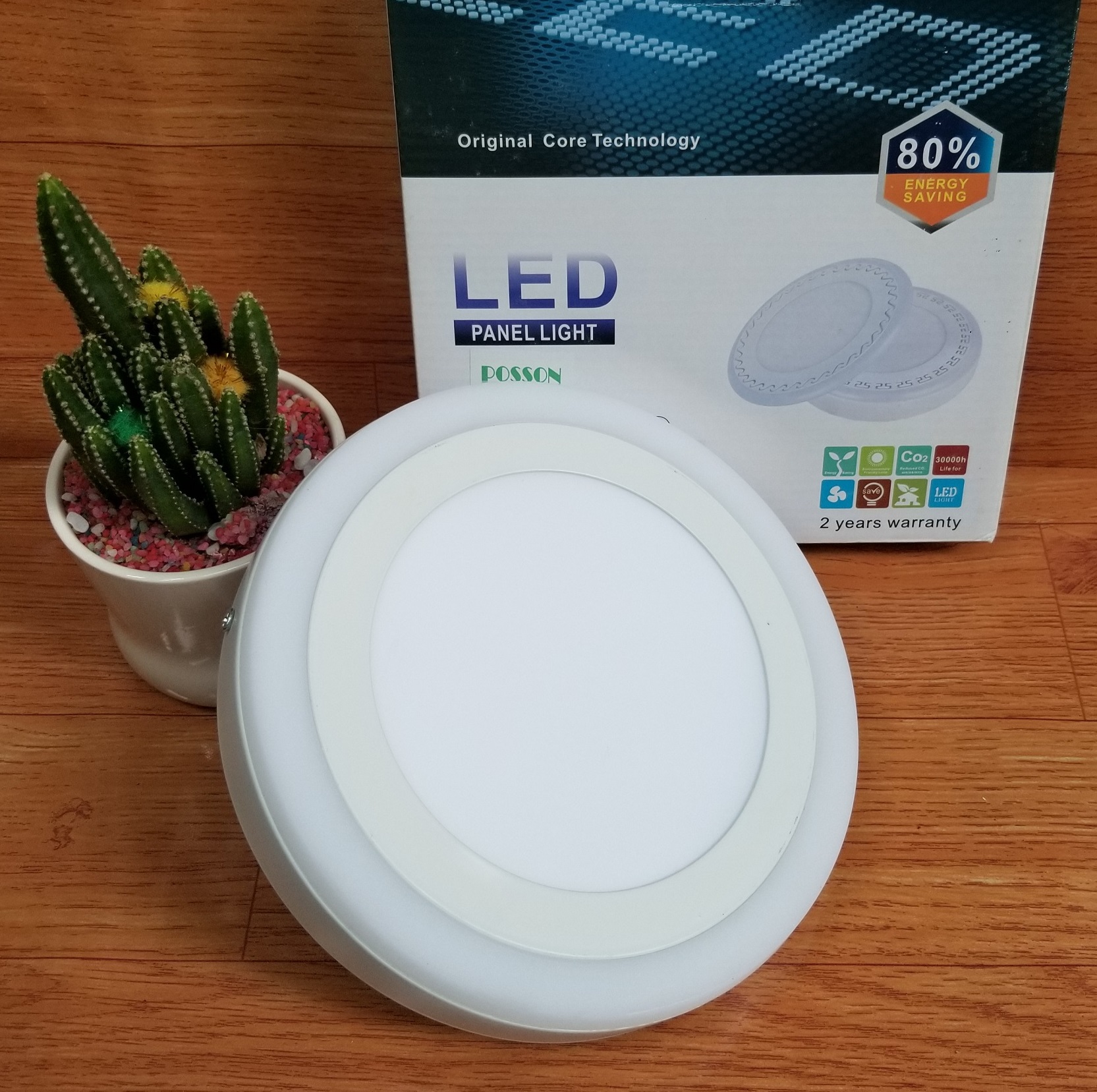 Sỉ 20 Đèn Led ốp trần 16w ( 12w +4w) ốp nổi tròn hoặc vuông 2 màu 3 chế độ sáng Posson LP-RSo12+4x