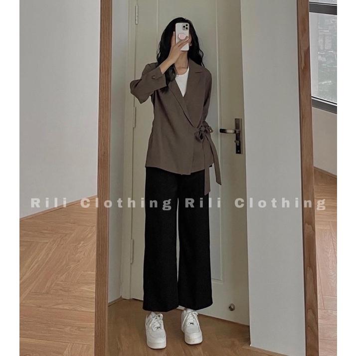 Blazer đắp chéo thắt dây