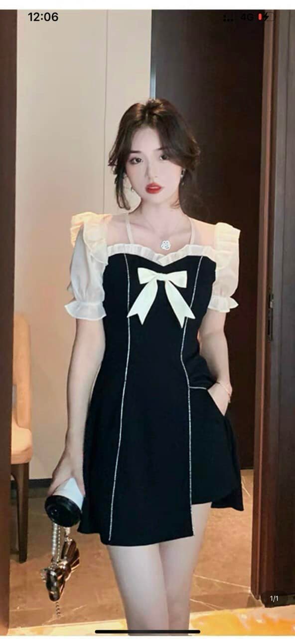 Set Bộ Short Phối Lụa Đính Nơ