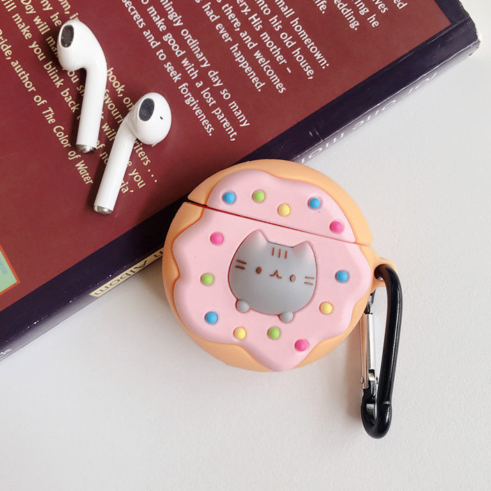 Bao Case Cho Airpods 1/ Airpods 2 Hình Bánh Donut và Sandwich Mèo