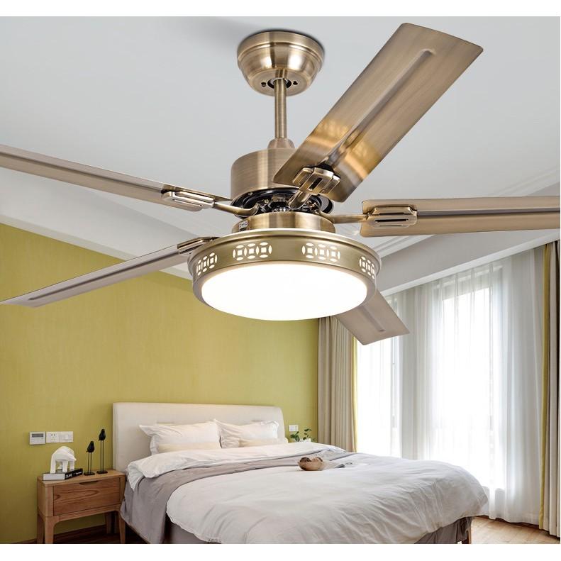 Quạt Trần Có Đèn LED, Có Điều Từ Xa Động Cơ DC 2 Chiều Gió - Công Xuất 90W