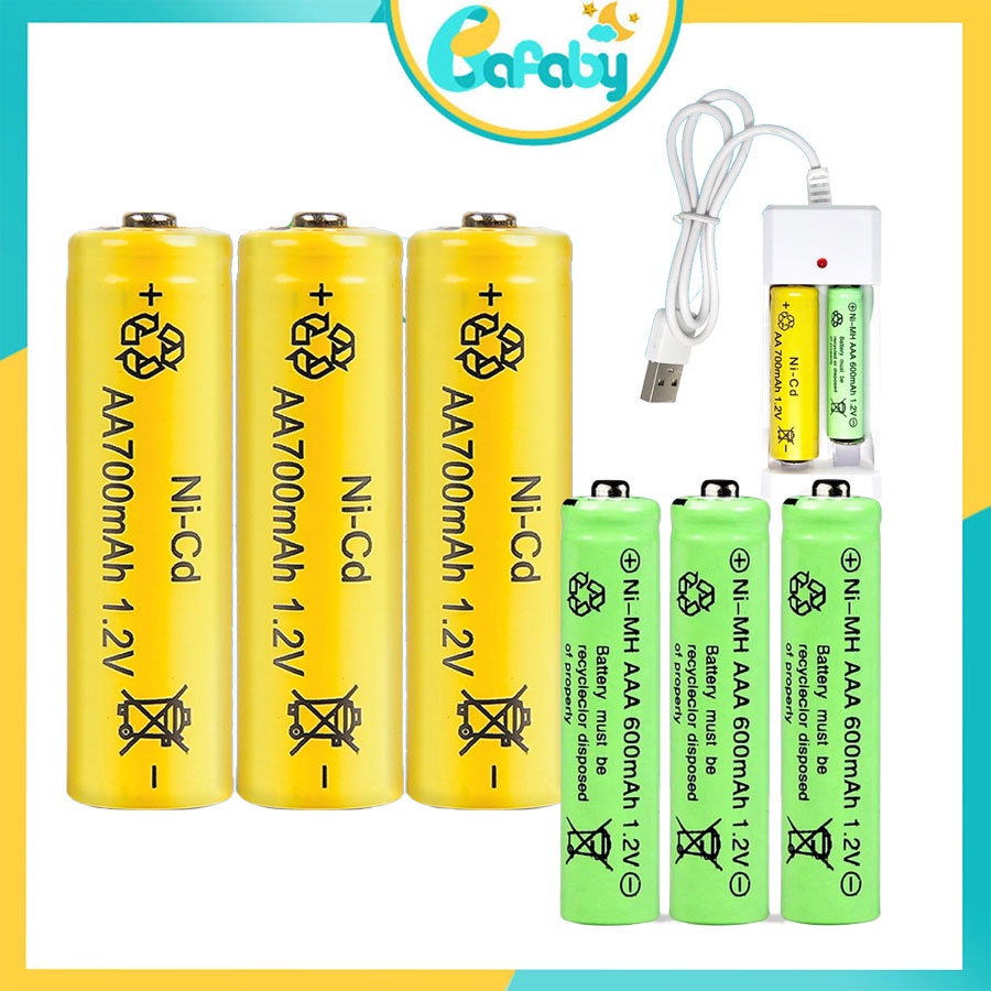 Pin Sạc AA AAA 600mAh 700mAh 1100mAH 3000mAh 1.2V Dùng Lại Sau Mỗi Lần Sạc