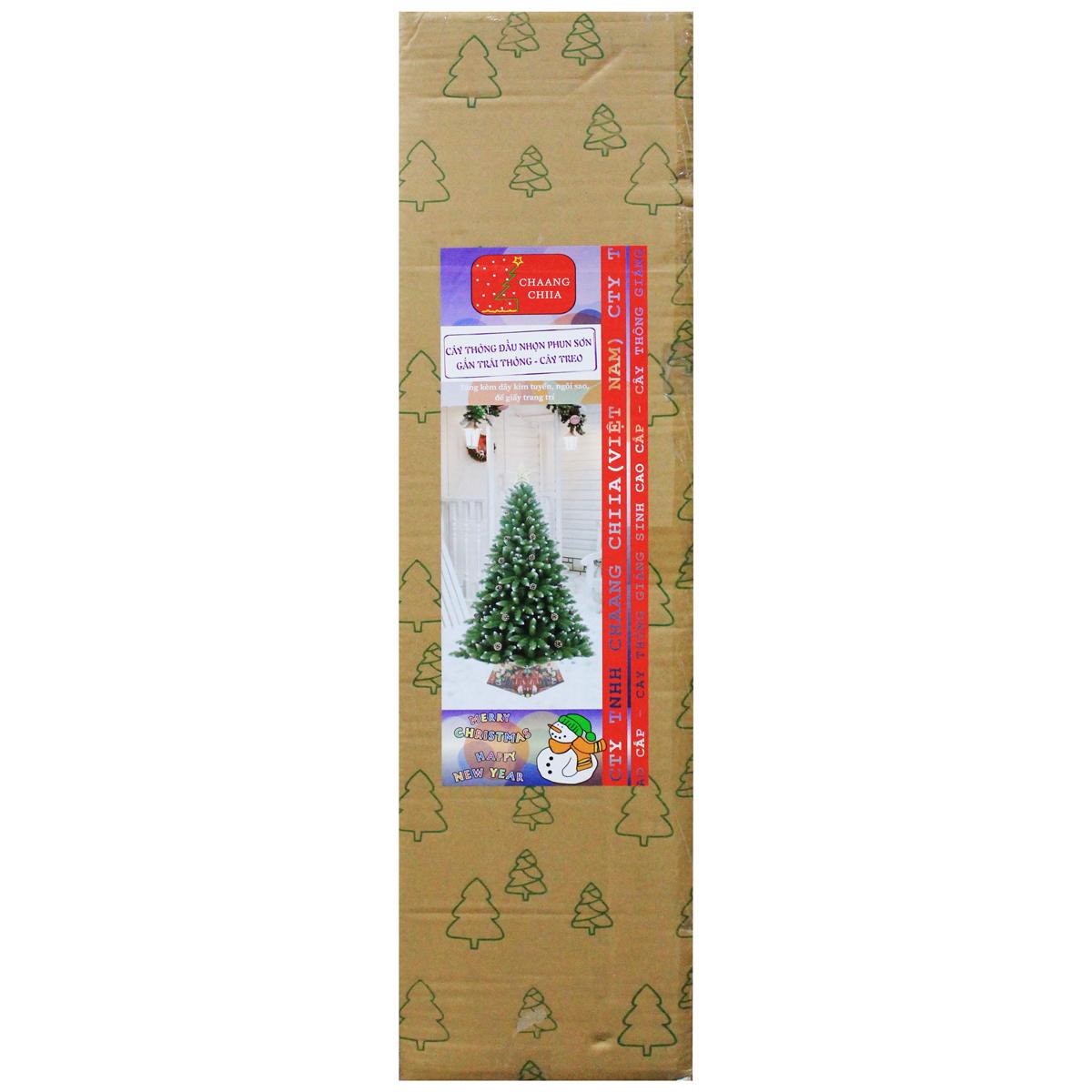 Cây Thông Noel Đầu Nhọn Phun Sơn Gắn Trái Thông 180 cm - Cây Treo - Chaang Chiia LP-TP-6