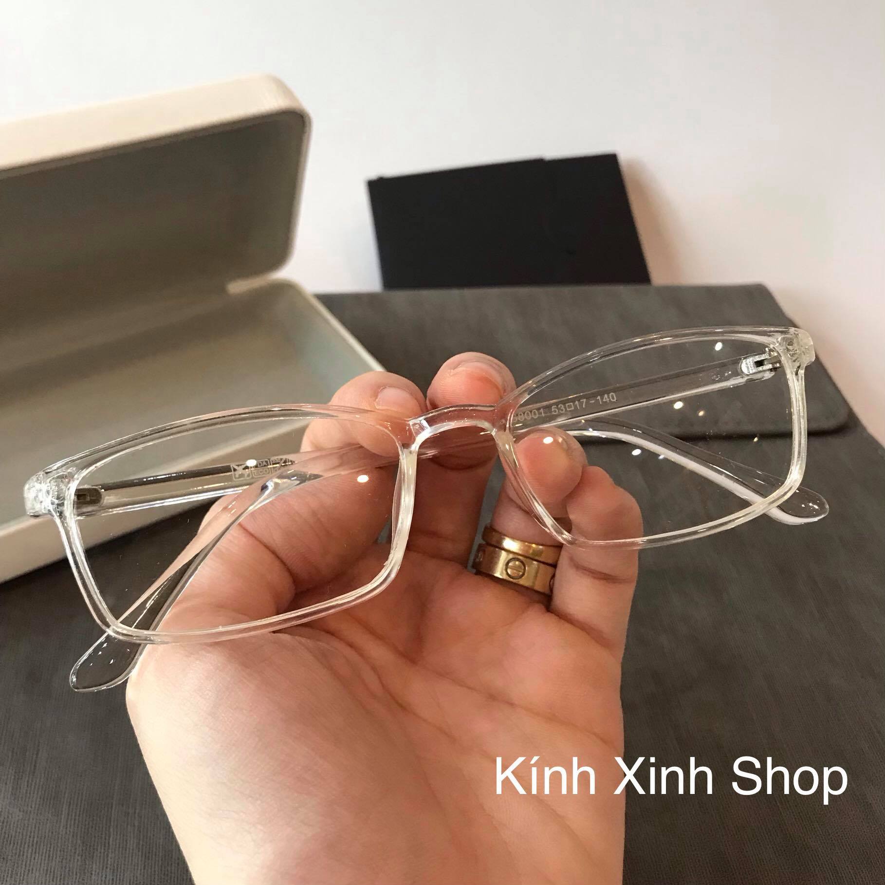 Kính Giả Cận, Gọng Kính Cận Nam Nữ Mắt Vuông Trong Suốt Không Độ - KÍNH XINH SHOP