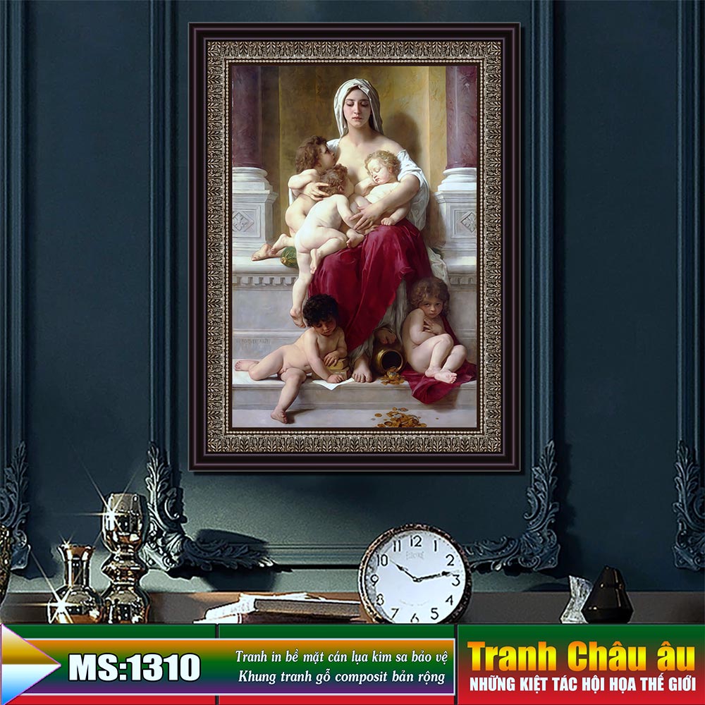 Tranh treo tường Châu Âu trang trí phòng khách, phòng ngủ. Bức tranh " La Charité - Thiện tâm". MS1310
