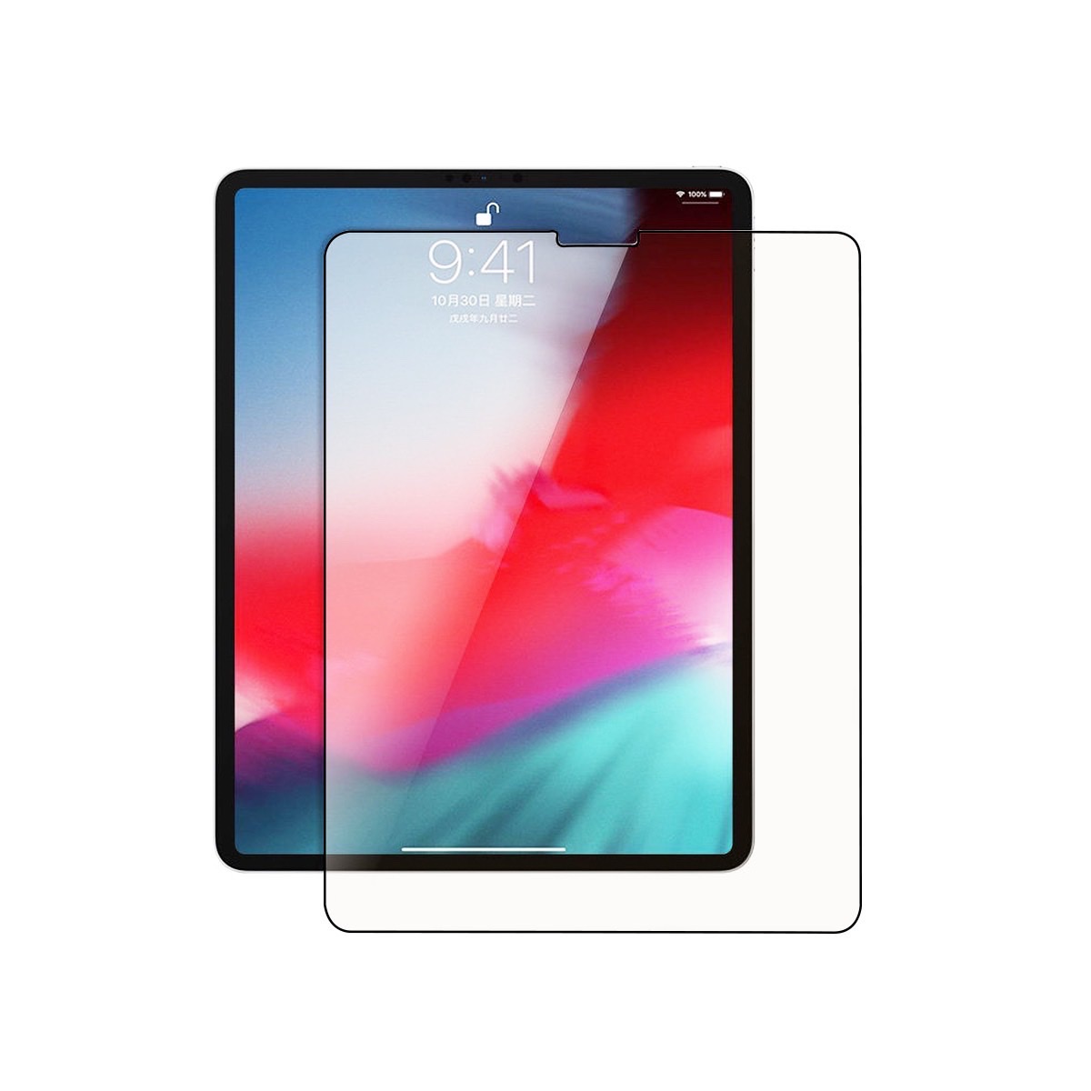 Kính Wiwu 2.5D Full Coverage Glass Protector Dành Cho Ipad Full Viền Đen Chống Vân Tay, Bề Mặt Kính Cứng 9H - Hàng Chính Hãng