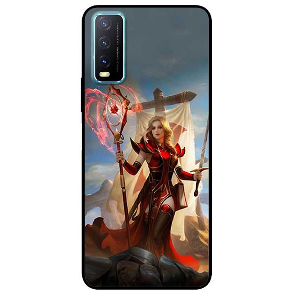 Ốp lưng dành cho Vivo Y20 - Y20s - Y12s mẫu Cô Gái Trượng Đỏ