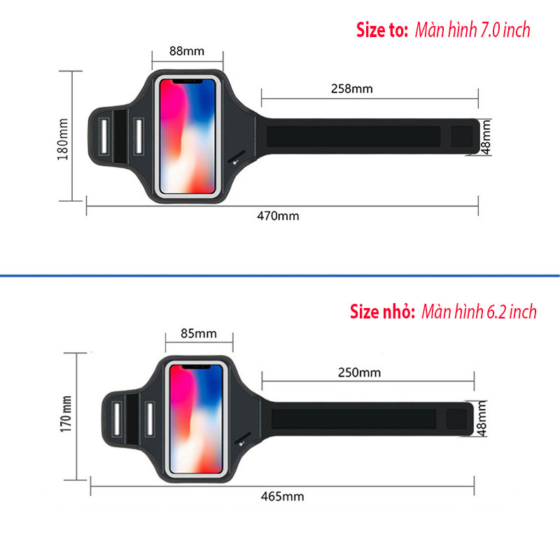 Bao Đeo Tay Điện Thoại Chạy Bộ Cảm Ứng Phản Quang Siêu Mỏng Nhẹ Bao Đeo Bắp Tay Đựng Điện Thoại 6-7 inch SG113