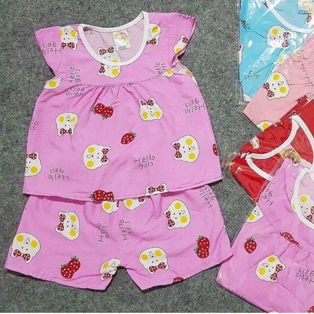 Combo 3 bộ lanh, tole mát mẻ cho bé gái size nhí 4-12kg (Giao màu ngẫu nhiên)