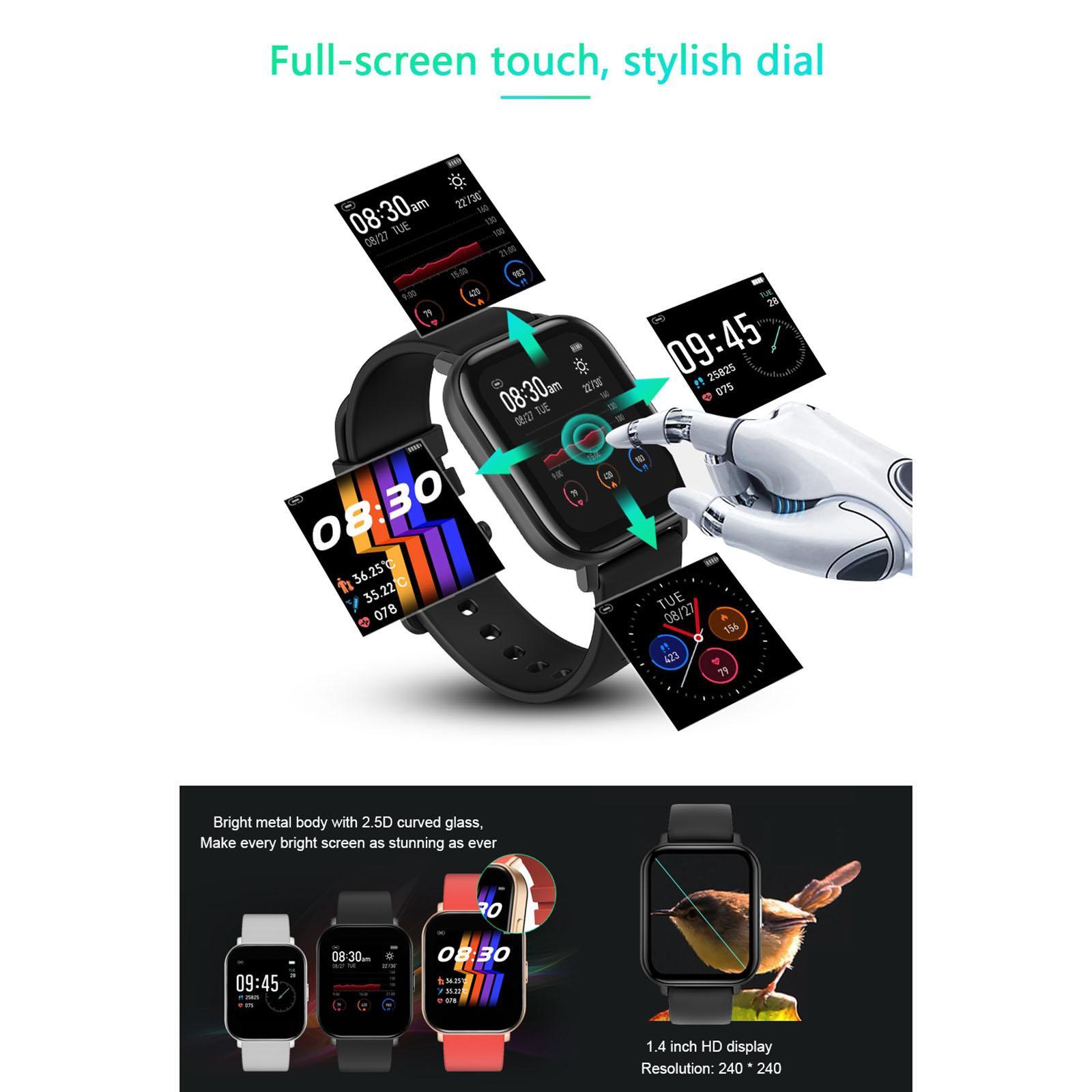 Smart Watch Sports Fitness Tracker Monitor for Men Women Black