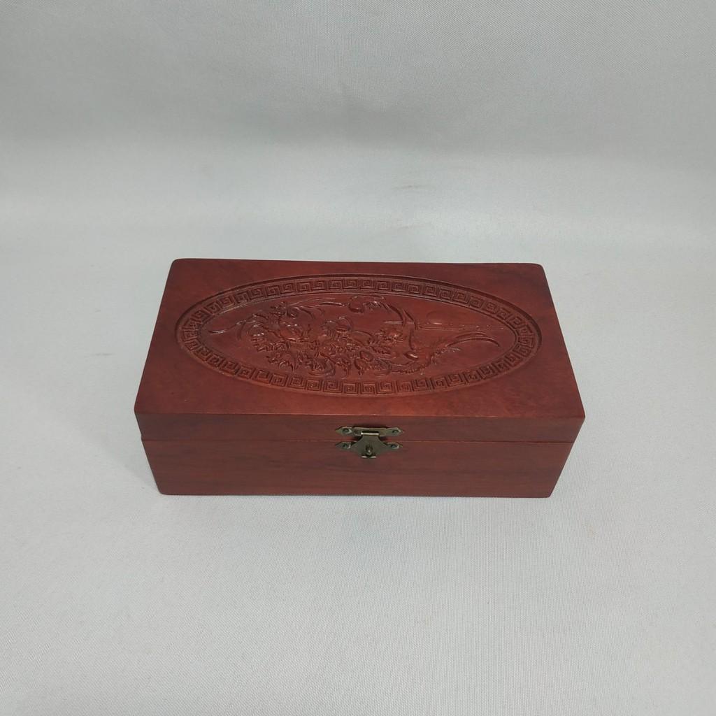 Hộp đựng con dấu, đồ trang sức GỖ HƯƠNG chạm CHIM PHƯỢNG