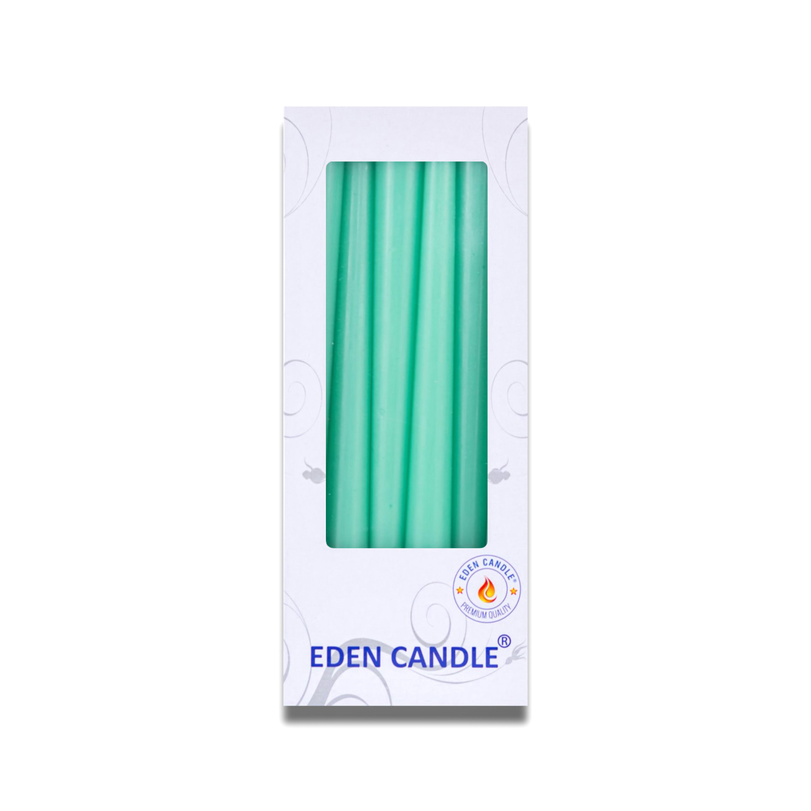 [Hộp 6 nến] Nến thơm taper Eden Candle FTRAMART EDC2331 (Xanh ngọc bích), cao 25 cm, phù hợp tất cả các chân nến theo tiêu chuẩn nến taper