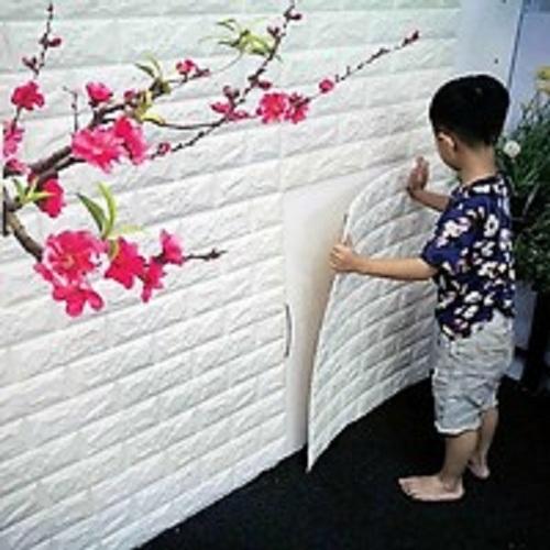 Bộ 20 Miếng Xốp Dán Tường 3D Chịu Lực, Chống Nước, Chống Ẩm Mốc 70X77Cm Dt 26- TrắNg - Loại Tốt