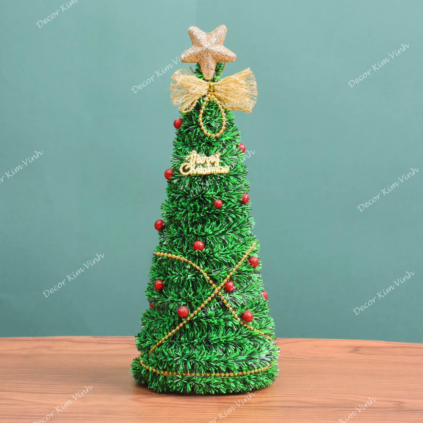 Cây Thông Hình Tháp THAP03 Quả Đỏ 25cm Trang Trí Giáng Sinh Cây Thông Noel