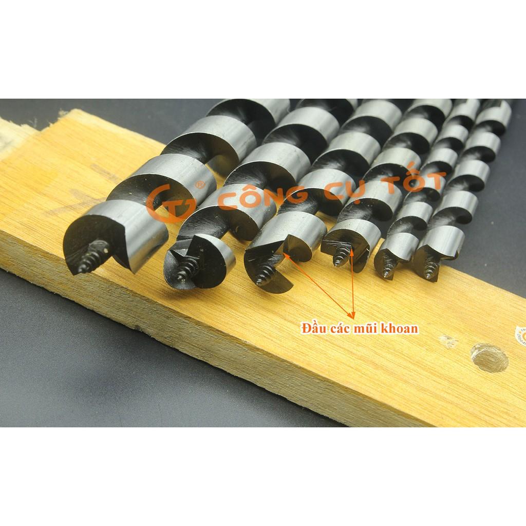 Hộp 6 mũi khoan gỗ xoắn ốc chuôi gài SDS