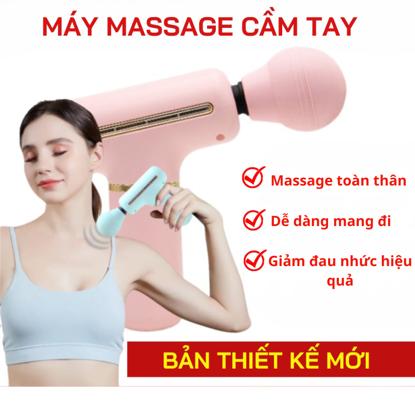 Máy massage rung mini cầm tay, súng mát xa mini đa năng chống đau nhức mỏi cổ vai gáy toàn thân hiệu quả