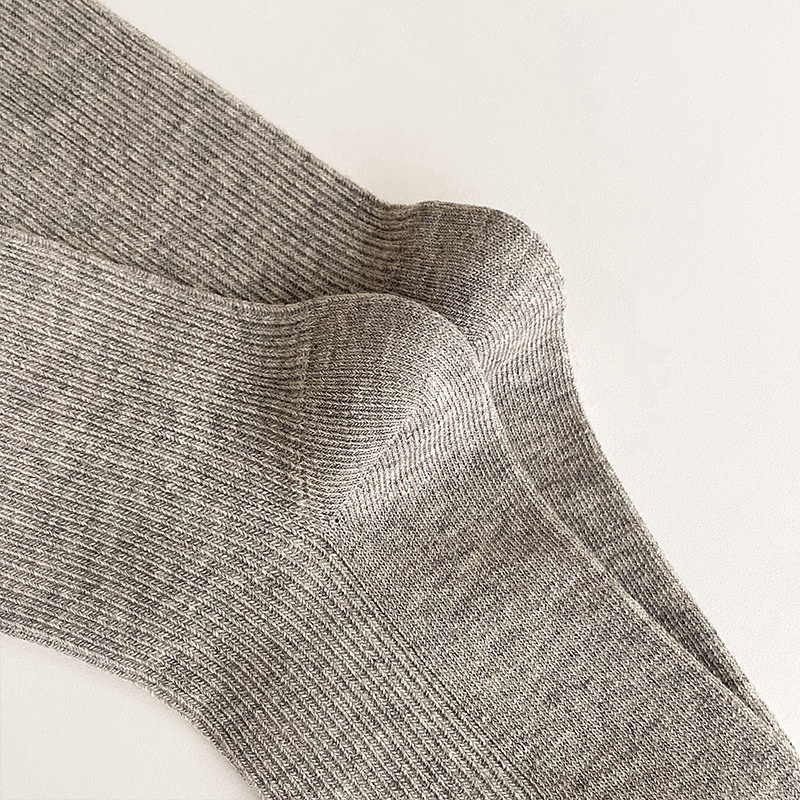 Tất Nữ Cotton Thun Gân Phong Cách Hàn Quốc Chất Mỏng Mịn Thoáng Khí Màu Trắng, Xám, Vớ Mùa Hè PK206