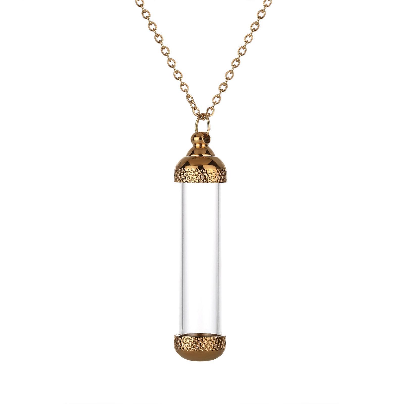 Acrylic Container Urn Necklace Pendant Titanium Steel Cremation Jewelry Memorial Pendant Perfume Container Tube Birthday Gift