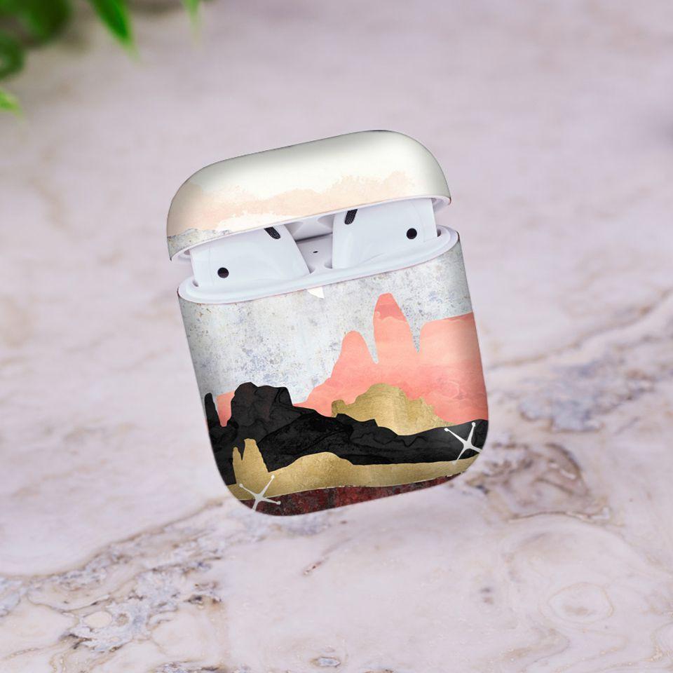 Miếng dán skin cho AirPods in hình giả sơn mài - GSM159 (AirPods ,1 2, Pro, TWS, i12)