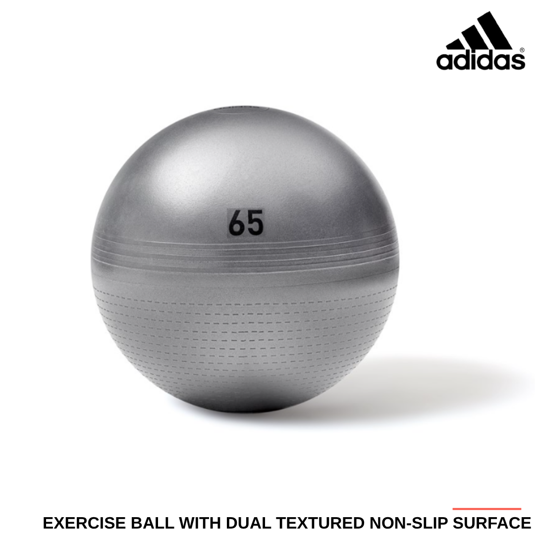 Bóng Tập Yoga &amp; Gym Chính Hãng ADIDAS ADBL-11246GR Exercise Ball, Đường Kính 65cm, Kèm Ống Bơm Hơi