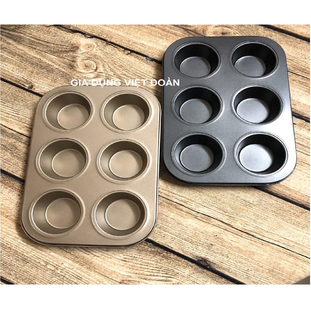 Khay Khuôn làm bánh CupCake Chống Dính Loại 6 và 12 ô. Dung cụ làm bánh NƯỚNG Muffin, Tart, Pie