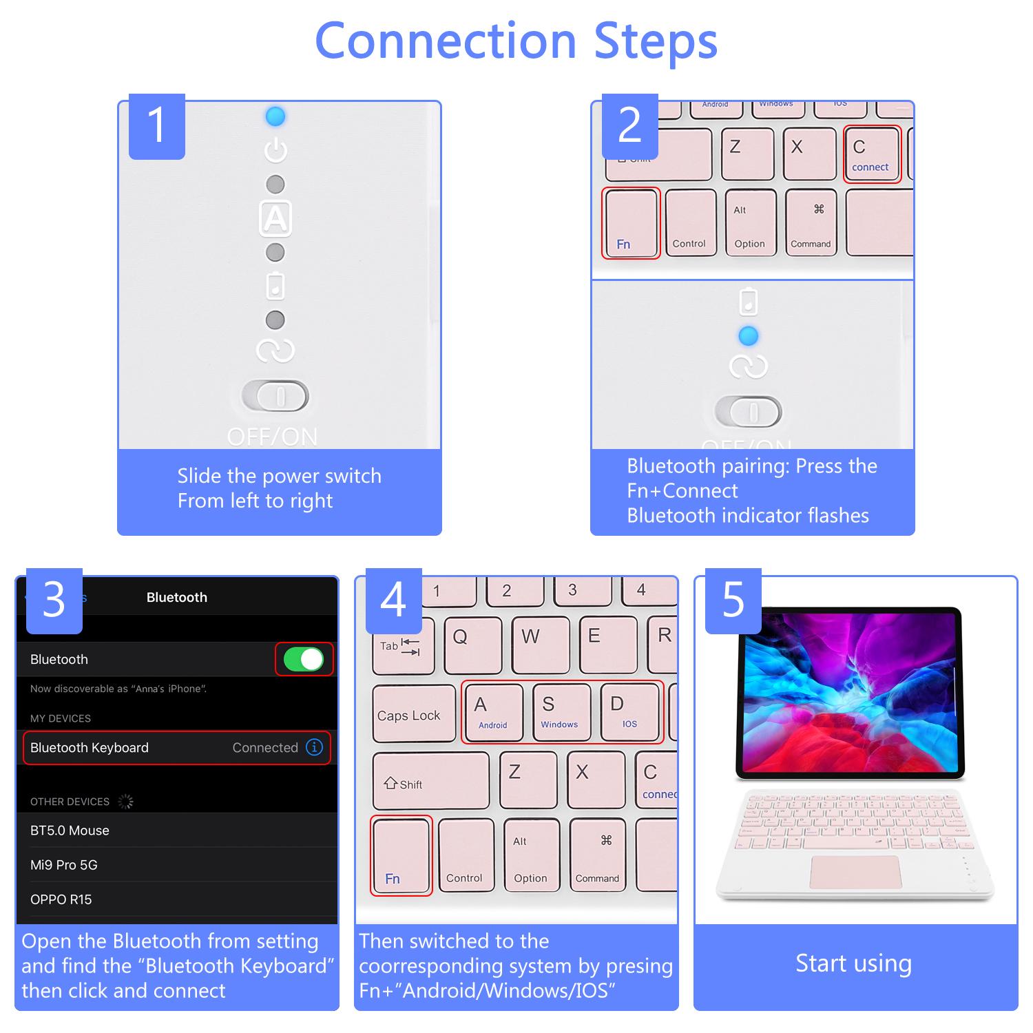 Bàn Phím Bluetooth Cho iPad Teclado Không Dây Bàn Phím Và Chuột Cho Xiaomi Samsung Huawei Điện Thoại Máy Tính Bảng Android IOS Windows