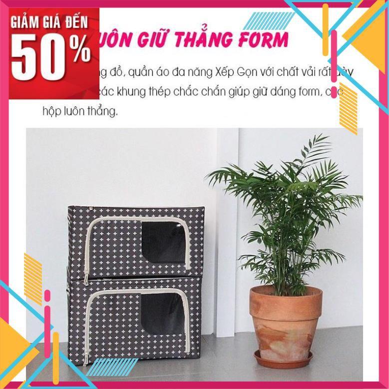 Hộp đựng quần áo chăn màn đa năng thông minh màn túi bằng vải khung thép kim loại gấp xếp gọn size lớn