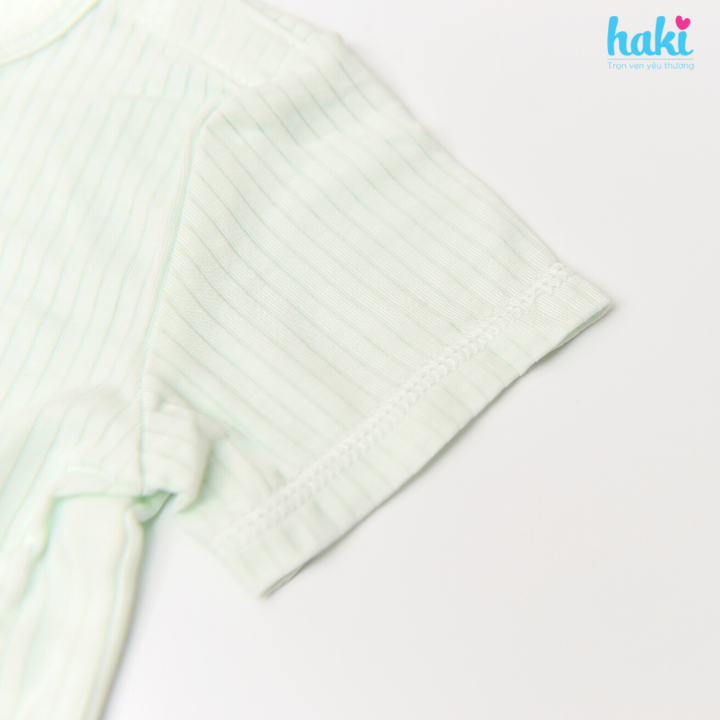 Bộ quần áo mùa hè cộc tay cài vai vải Modal cao cấp siêu mềm mịn cho bé, set sơ sinh cho bé từ 3 tháng - 3 tuổi chất liệu gỗ sồi xuất khẩu HAKI BM015 (4-15kg), quần áo hè cho bé trai bé gái
