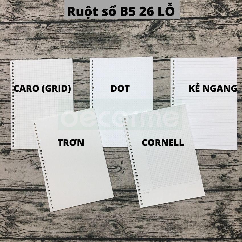 Ruột sổ c.ò.ng r.e.f.il.l 20 26 30 lỗ A5 B5 A4 100gsm