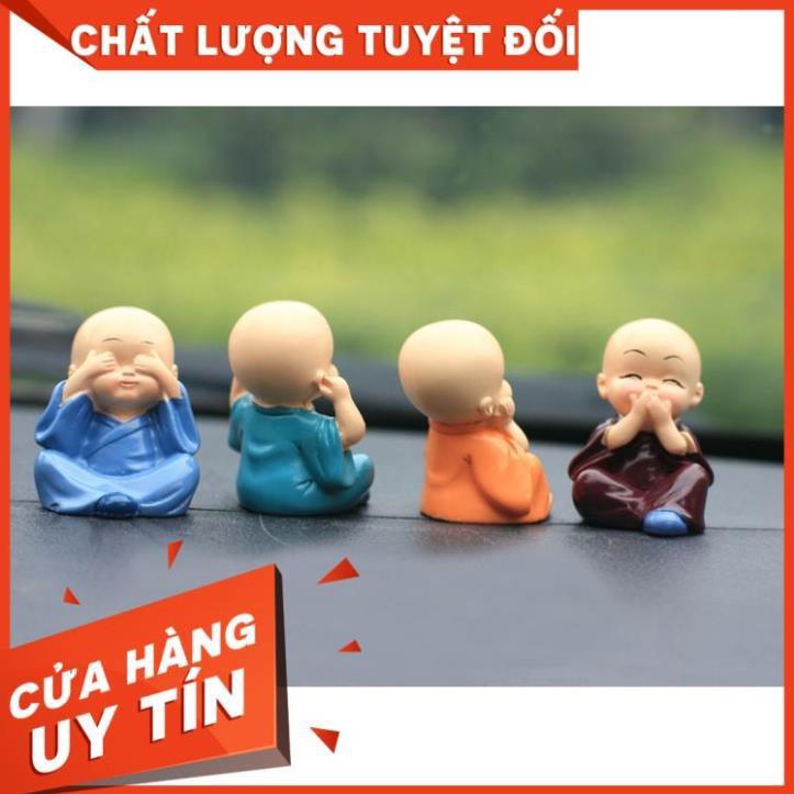 Tượng chú tiểu phong thủy,bộ 4 tượng tứ không trang trí xe ô tô