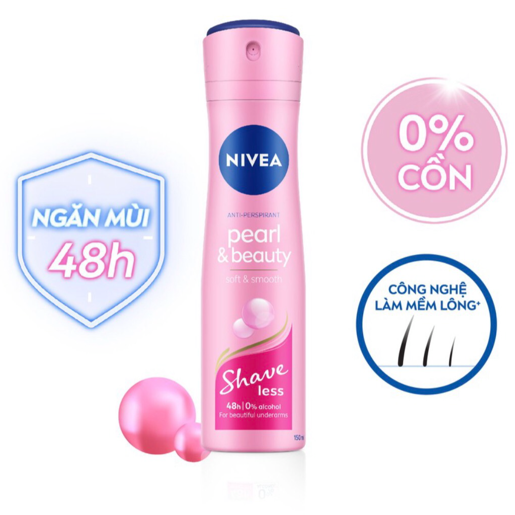 Xịt ngăn mùi NIVEA SHAVELESS ngọc trai đẹp quyến rũ