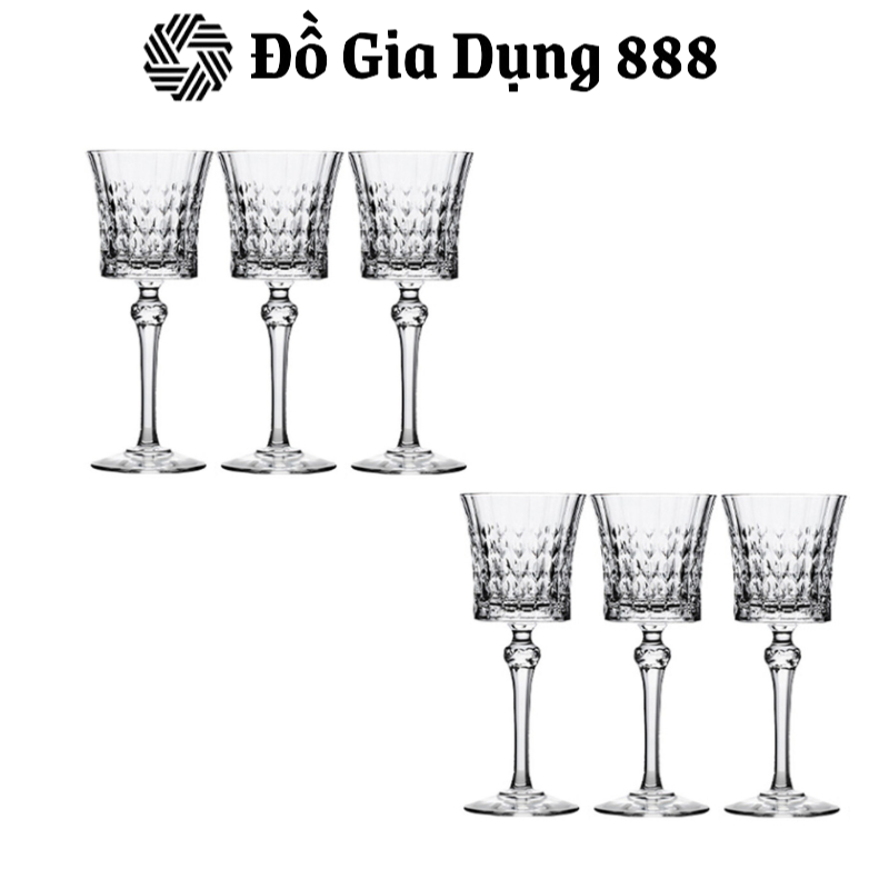 Set 6 Ly Pha Lê IRRIS Kim Cương, Dung Tích 270ML, Dùng Trang Trí Bàn Tiệc, Phong Cách Châu Âu, Nhập Đức