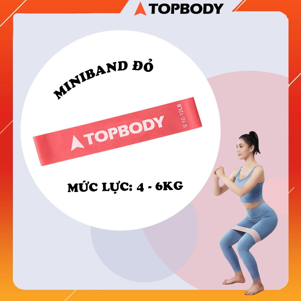 Dây kháng lực tập gym, dây đàn hồi tập gym miniband cao su tập mông đùi TOPBODY