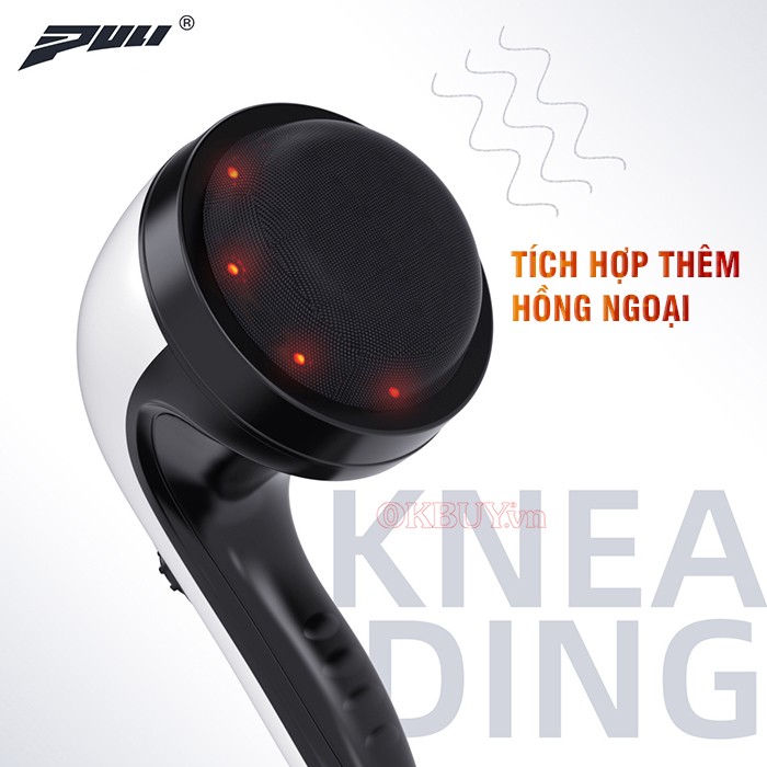 Máy Massage Cầm Tay Puli PL-601 New - 4 Đầu Matxa Chuyên Sâu, Thư Giãn Cơ Bắp Toàn Thân