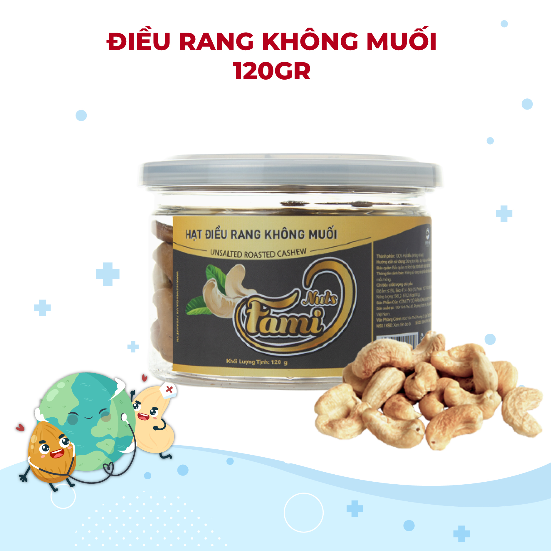 Hạt Điều Rang Không Muối Hũ Nắp Nhôm FAMINUTS