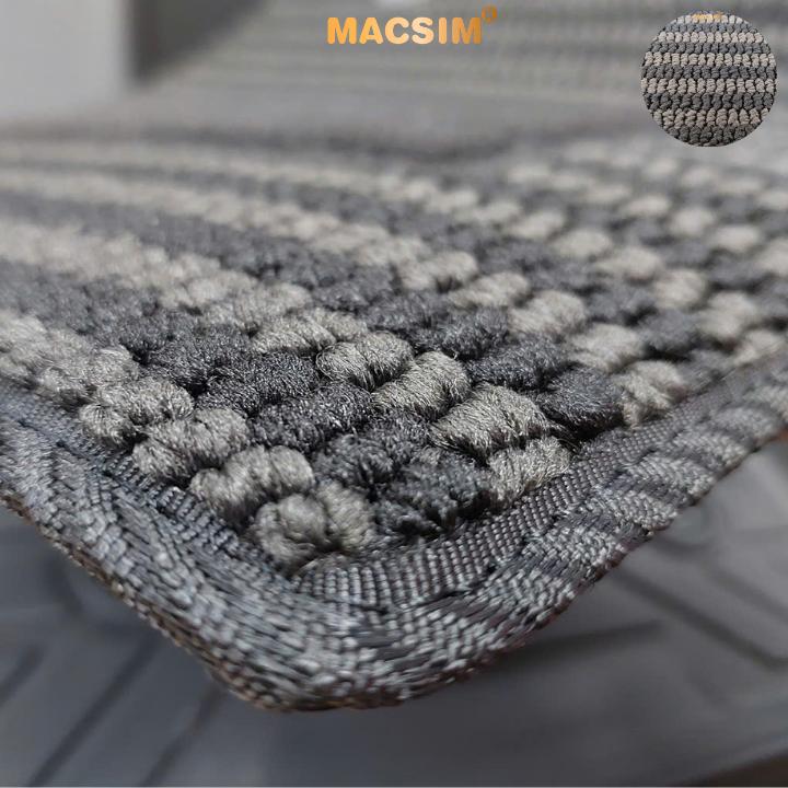 Thảm Lót Sàn 2 Lớp TPE Macsim Vinfast VF3 Chuẩn Form, Bền, Không Mùi (sd3 xám đen ct)