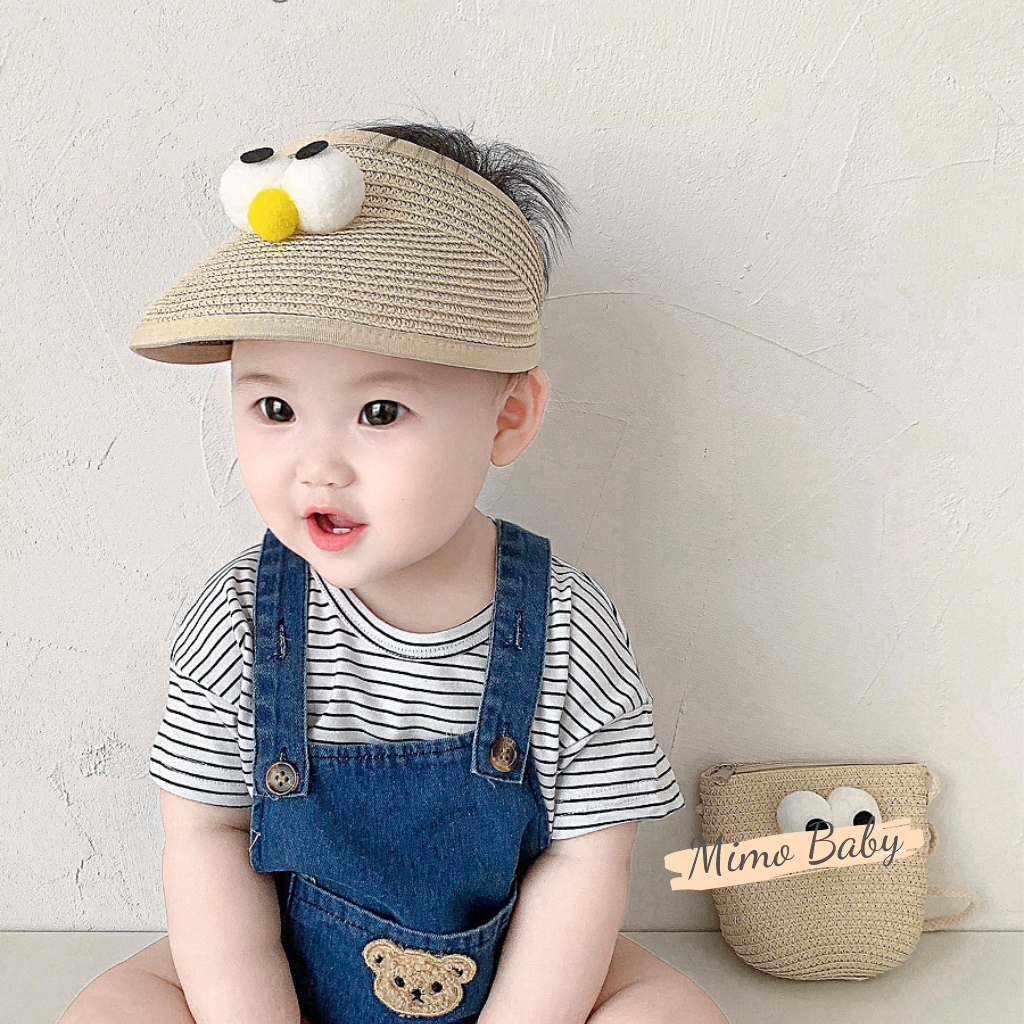 Túi cói đeo chéo họa tiết mắt chim dễ thương cho bé gái TC08 Mimo Baby