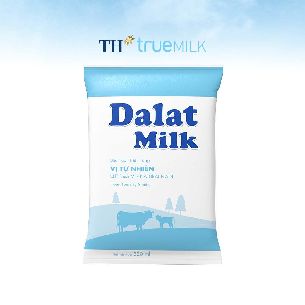 Thùng 48 bịch sữa tươi tiệt trùng vị tự nhiên Dalatmilk 220ml (220ml x 48)