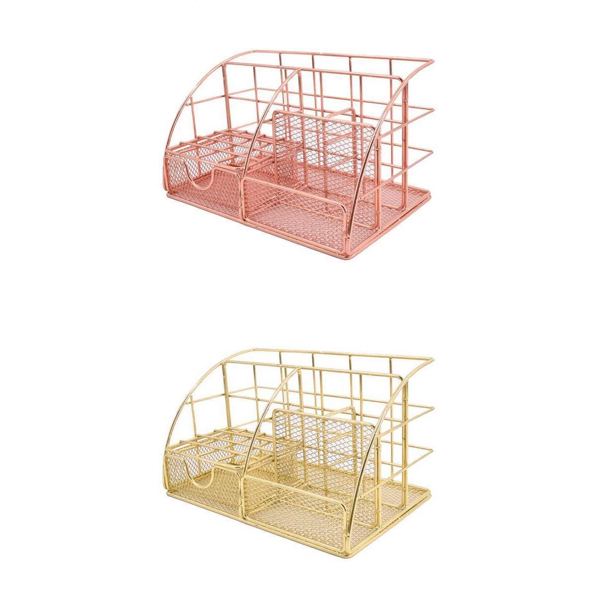 2Pcs Desk Organizer Supplies 4 Upright Sections Office School Pen Holder
