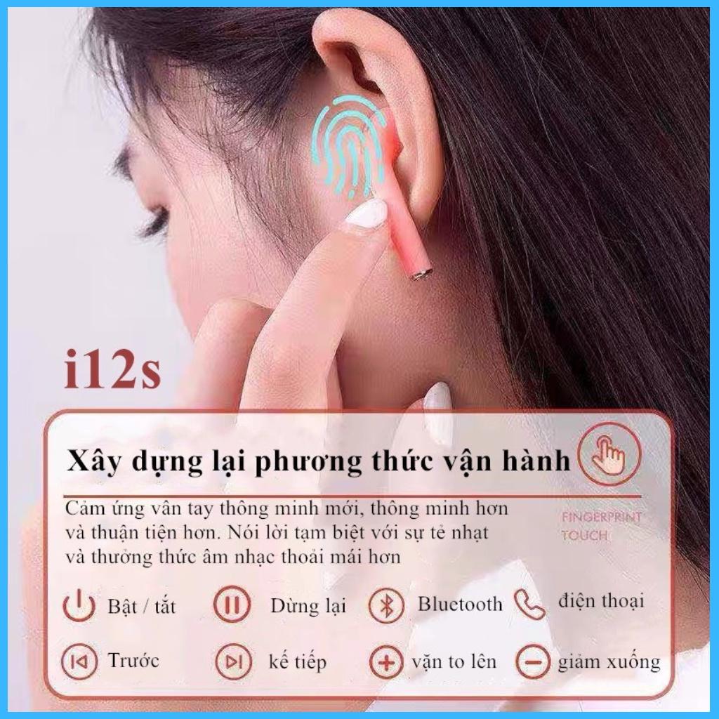 Tai nghe bluetooth inpods i12 tws v5.0 cảm ứng âm thanh HIFI micro đàm thoại , pin trâu