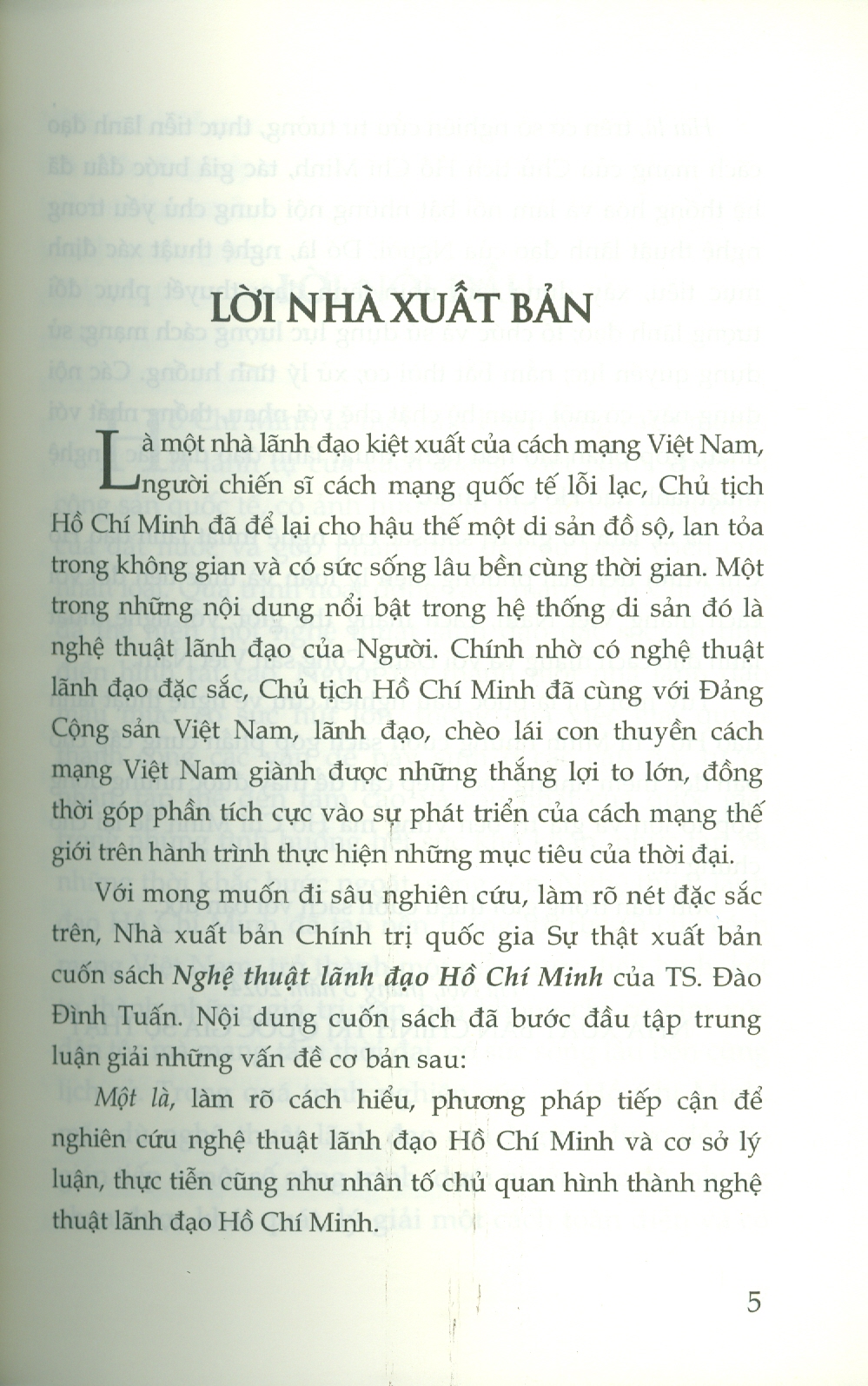 Nghệ thuật lãnh đạo Hồ Chí Minh ( bản in 2024)