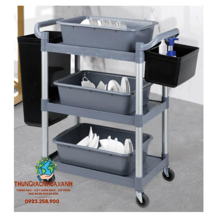 XE ĐẨY PHỤC VỤ BÀN ĂN NHÀ HÀNG - XE DỌN DẸP BÀN ĂN NHỰA CAO CẤP