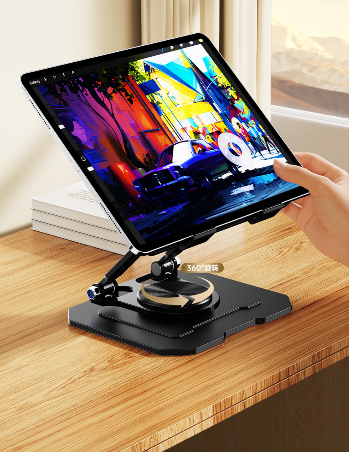 Kệ đỡ giá đỡ đế tản nhiệt cho laptop máy tính bảng hợp kim nhôm gấp gọn xoay 360 độ nhiều nấc độ cao K31- Hàng chính hãng