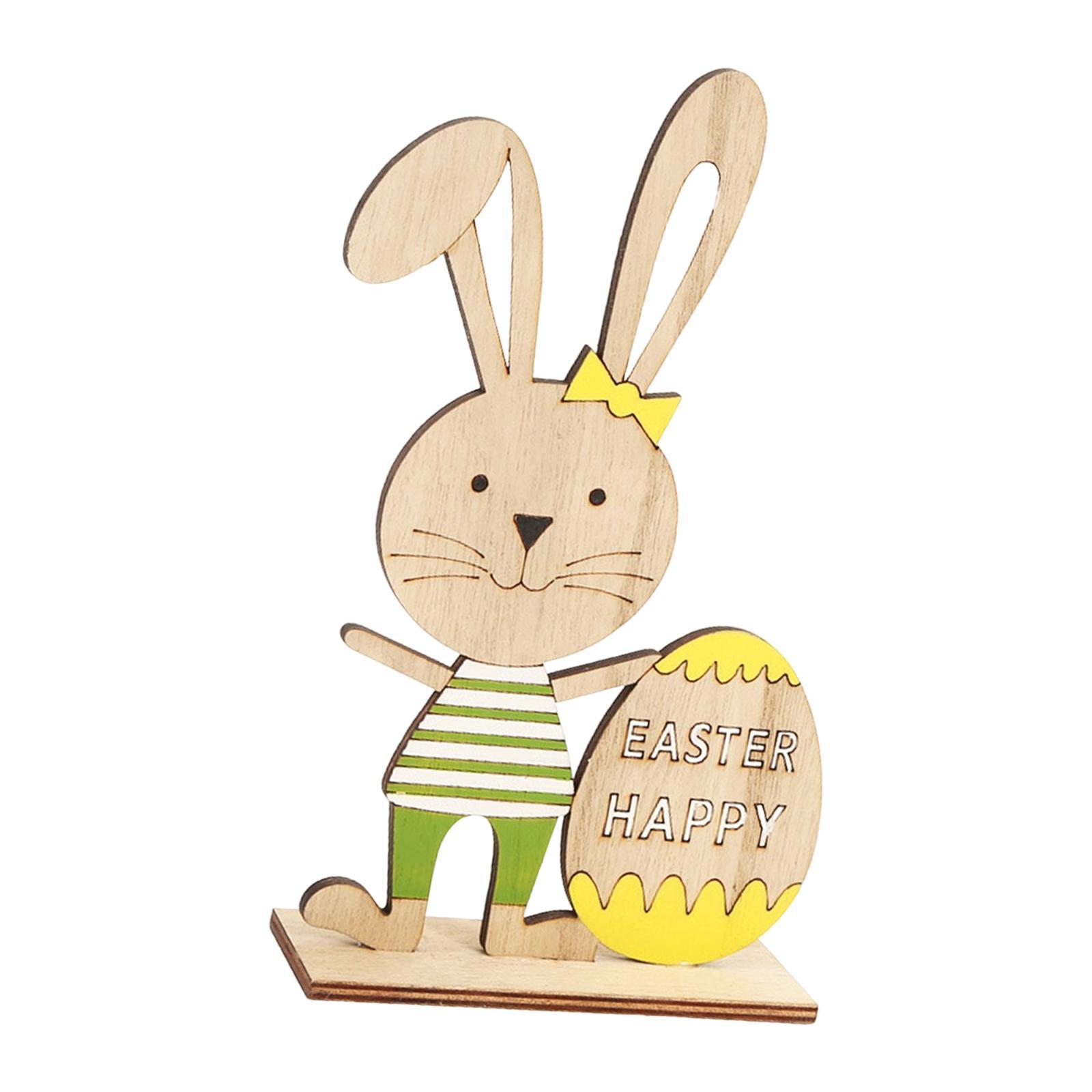 Wooden Easter Tabletop Decoration Sign Decorative Props for Office Party Supplies