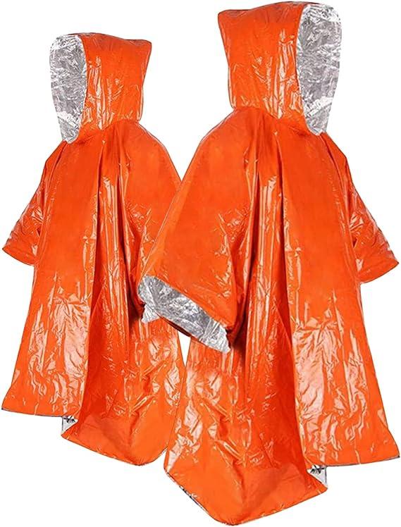 Poncho Mũ Trùm Khẩn Cấp Sinh Tồn, Poncho 2 Gói Sinh Tồn Đi Mưa, Poncho Sinh Tồn Có Thể Tái Sử Dụng Cho Các Hoạt Động Ngoài Trời