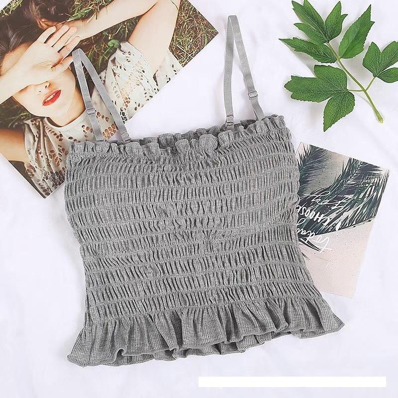 Áo Bra croptop nhún QUAI CÓ THỂ ĐIỀU CHỈNH, có mút ngực0.5cm dời, quai dời có thể điều chỉnh Hot trend, co giãn, nhiều màu để chọn lựa cho nữ Women Thun Dáng Ngắn