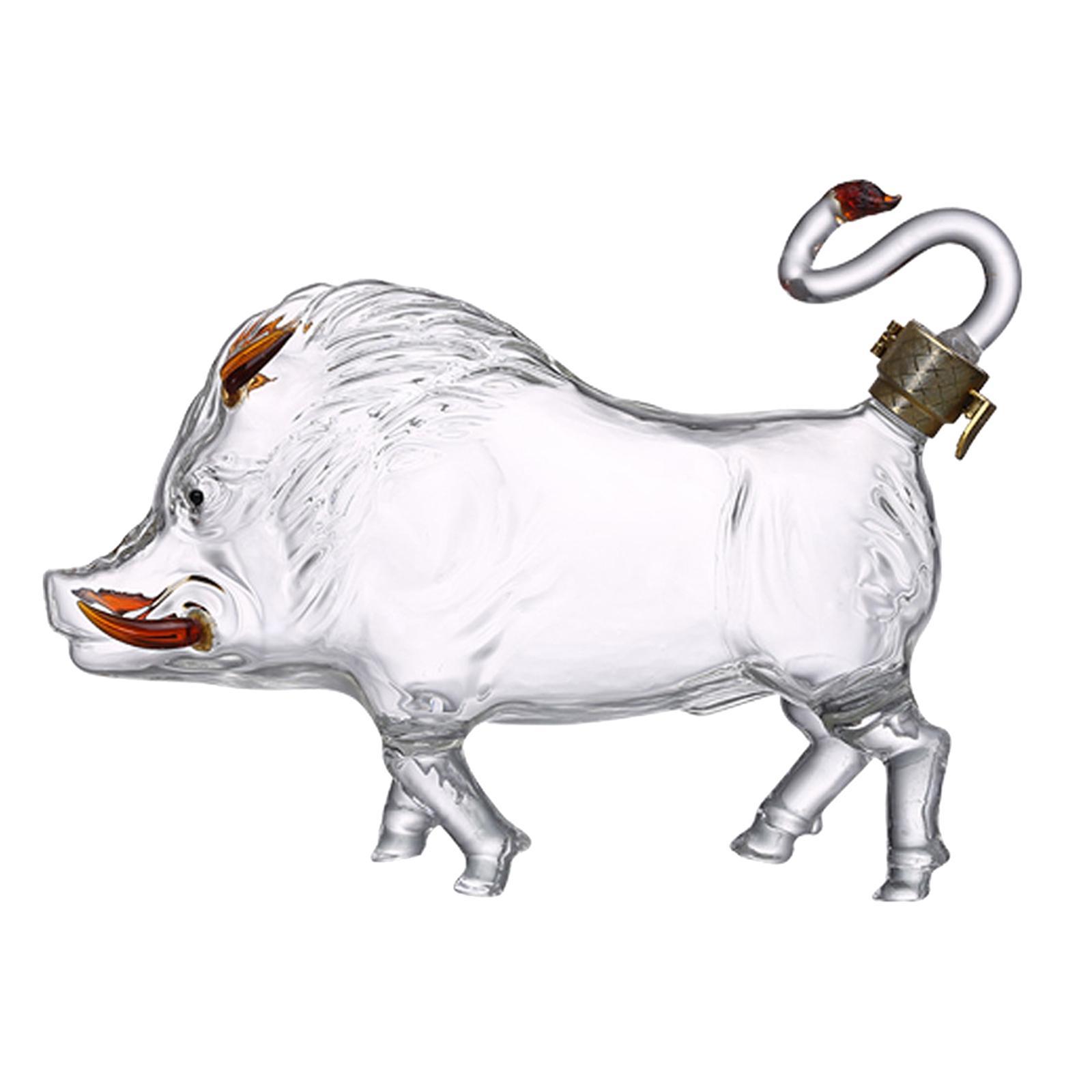 Boar Shaped Wine Decanter Liquor Dispenser Novelty 1000ml for Brandy Vodka